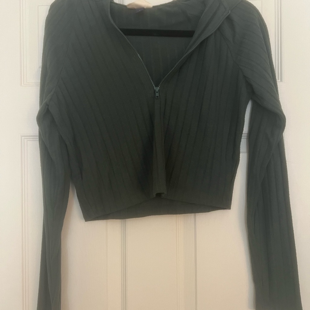 Universal Thread Dark Green Ribbed Hoodie